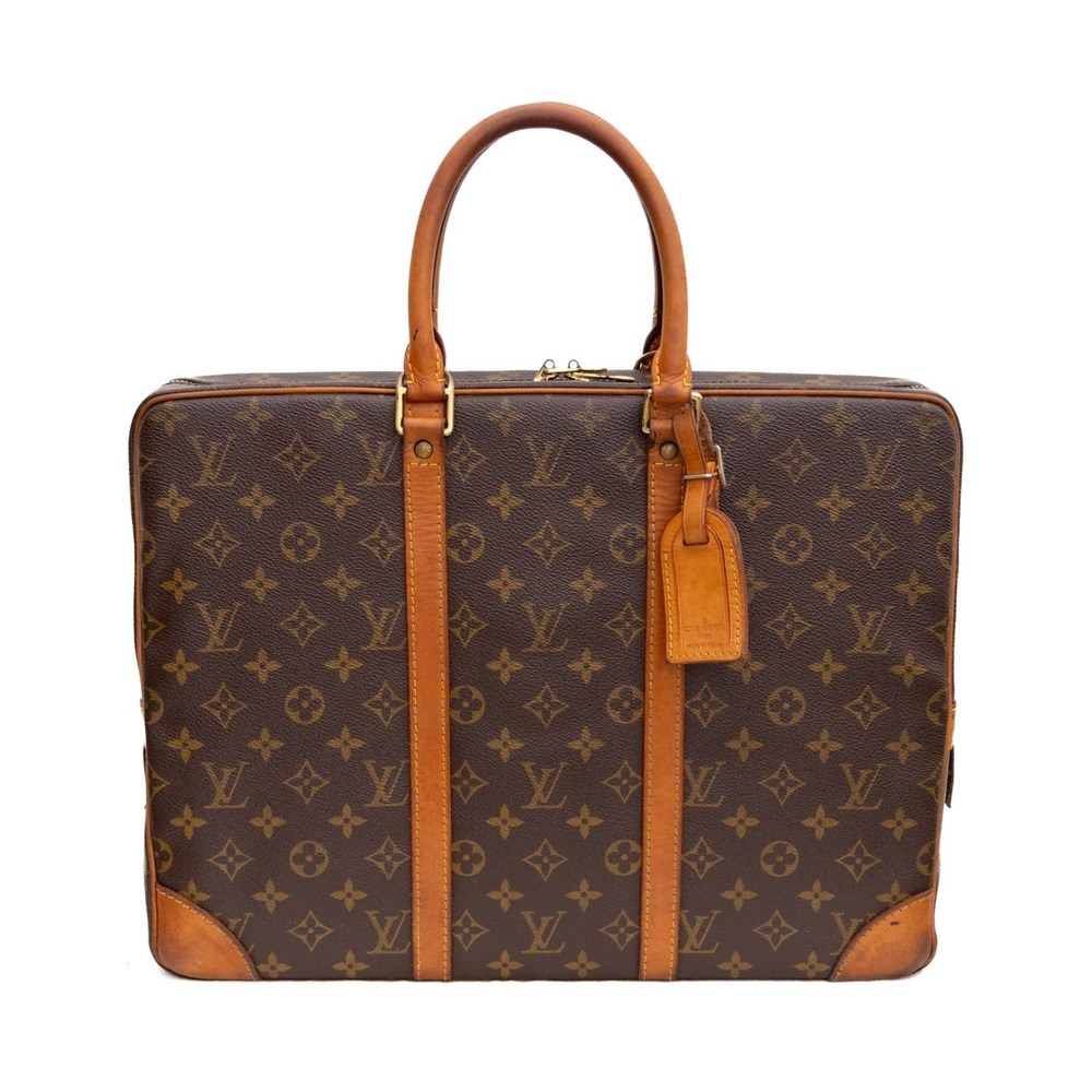 Louis Vuitton Monogram Briefcase Vintage Business Bag France Leather Laptop Case